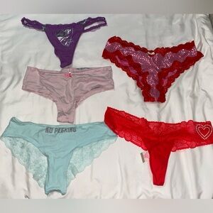 Victoria’s Secret Panties (3 Medium, 2 Large) Y2K bundle